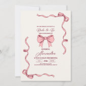 Elegant Roze Bow Vrijgezellenfeest Kaart (Voorkant)