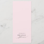 Elegant Roze Bow Vrijgezellenfeest Menu (Achterkant)