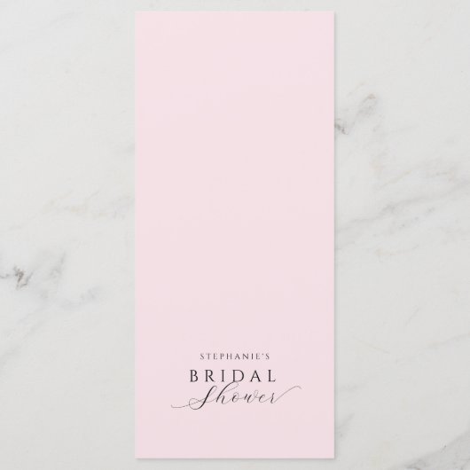 Elegant Roze Bow Vrijgezellenfeest Menu (Achterkant)