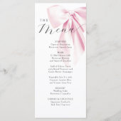 Elegant Roze Bow Vrijgezellenfeest Menu (Voorkant)