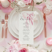 Elegant Roze Bow Vrijgezellenfeest Menu