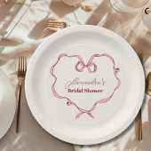 Elegant Roze Bow Vrijgezellenfeest Papieren Bordje