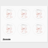 Elegant Roze Bow Vrijgezellenfeest Ronde Sticker (Vel)