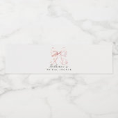 Elegant Roze Bow Vrijgezellenfeest Waterfles Etiket (Enkel label)