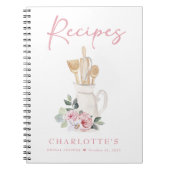 Elegant Roze Bruidsfeest Receptenboek Notitieboek (Voorkant)