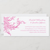 Elegant roze bruiloft uitnodigen kaart (Achterkant)