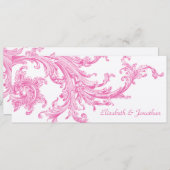 Elegant roze bruiloft uitnodigen kaart (Voorkant / Achterkant)