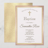 Elegant roze bruin meisje met bruisende bruine bru kaart (Voorkant / Achterkant)