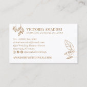 Elegant roze bruin modern floreel initiaal monogra visitekaartje (Achterkant)