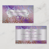 Elegant roze bruin Paars Damask Swirl Visitekaartje (Voorkant / Achterkant)