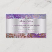 Elegant roze bruin Paars Damask Swirl Visitekaartje (Achterkant)