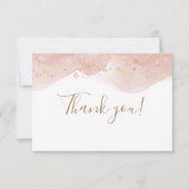 Elegant roze bruine glitter sparkles bedankt (Voorkant)