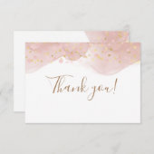 Elegant roze bruine glitter sparkles bedankt (Voorkant / Achterkant)