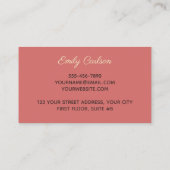 Elegant roze bruine marmer faux goud glitter bu visitekaartje (Achterkant)