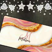 Elegant roze bruine marmer faux goudglitter bureaumat