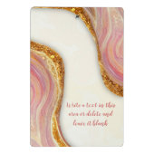 Elegant roze bruine marmer faux goudglitter mini klembord (Achterkant)