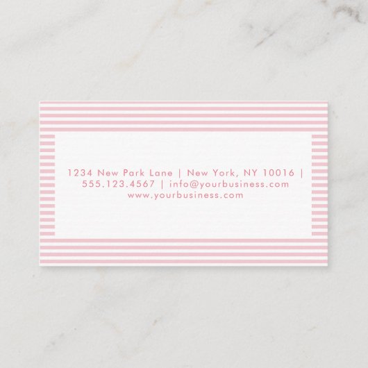 Elegant roze bruine peuterbloemen - Aangepaste bus Visitekaartje (Achterkant)