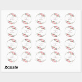 Elegant roze bruine rozen bruiloft gunt klassiek ronde sticker (Vel)