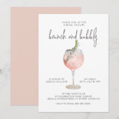 Elegant roze Brunch en bubbelbaar Vrijgezellenfees Kaart (Voorkant / Achterkant)