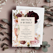 Elegant roze Brunch en bubbelbaar Vrijgezellenfees Uitnodiging Briefkaart