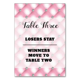 Elegant roze Bunco nummer drie tabel Kaart
