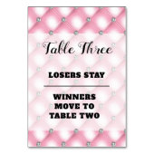 Elegant roze Bunco nummer drie tabel Kaart (Voorkant)