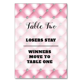 Elegant roze Bunco nummer twee tabel Kaart