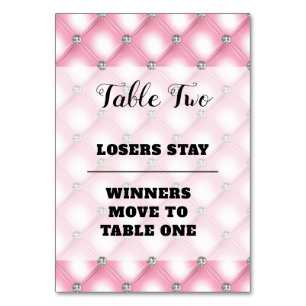 Elegant roze Bunco nummer twee tabel Kaart