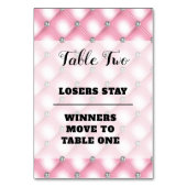 Elegant roze Bunco nummer twee tabel Kaart (Voorkant)