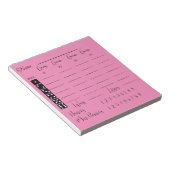 Elegant Roze bunco score pad Notitieblok (Schuin)