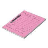 Elegant Roze bunco score pad Notitieblok (Linkerzijde)