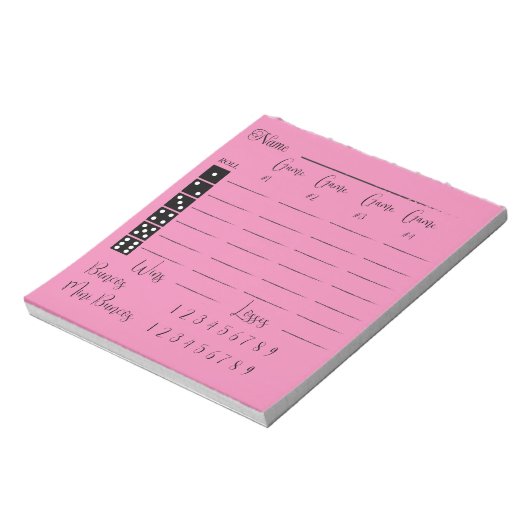 Elegant Roze bunco score pad Notitieblok (Linkerzijde)