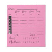 Elegant Roze bunco score pad Notitieblok (Voorkant)