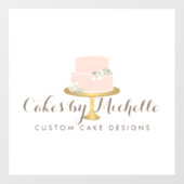 Elegant Roze Cake Bakery Raamsticker (Vel)