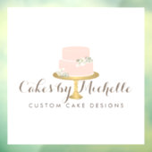 Elegant Roze Cake Bakery Raamsticker (Vel 3)