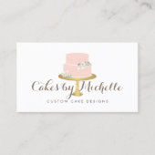 Elegant roze Cake met Florals Cake Decorting Visitekaartje (Voorkant)