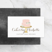 Elegant roze Cake met Florals Cake Decorting Visitekaartje