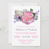 Elegant roze Camellia Flower Wedding Invitation Kaart (Voorkant)