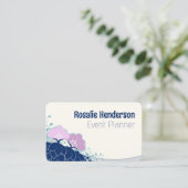 Elegant roze camellia gepersonaliseerd visitekaartje (Staand voorkant)