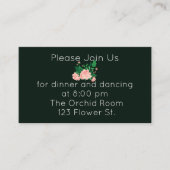 Elegant roze Camellia Reception Informatiekaartje (Voorkant)