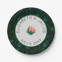 Elegant roze Camellia Wedding Papieren Bordje