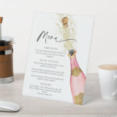 Elegant roze champagne menuteken reclamebord met voetstuk (Insitu)