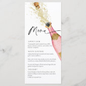 Elegant Roze Champagne Thema Menu Kaart (Voorkant)