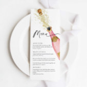 Elegant Roze Champagne Thema Menu Kaart