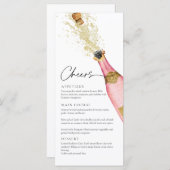 Elegant Roze Champagne Thema Menu Kaart (Voorkant / Achterkant)