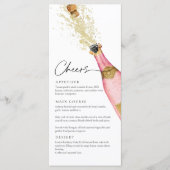 Elegant Roze Champagne Thema Menu Kaart (Voorkant)