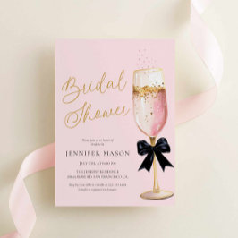 Elegant roze champagne Vrijgezellenfeest Kaart