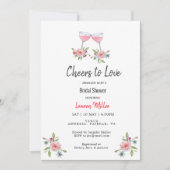 Elegant Roze Cheers om van Vrijgezellenfeest te ho Aankondiging (Voorkant)