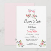 Elegant Roze Cheers om van Vrijgezellenfeest te ho Aankondiging (Voorkant / Achterkant)