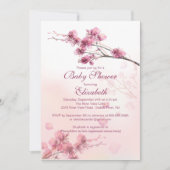 Elegant roze Cherry Blossom Floral Baby shower Kaart (Voorkant)